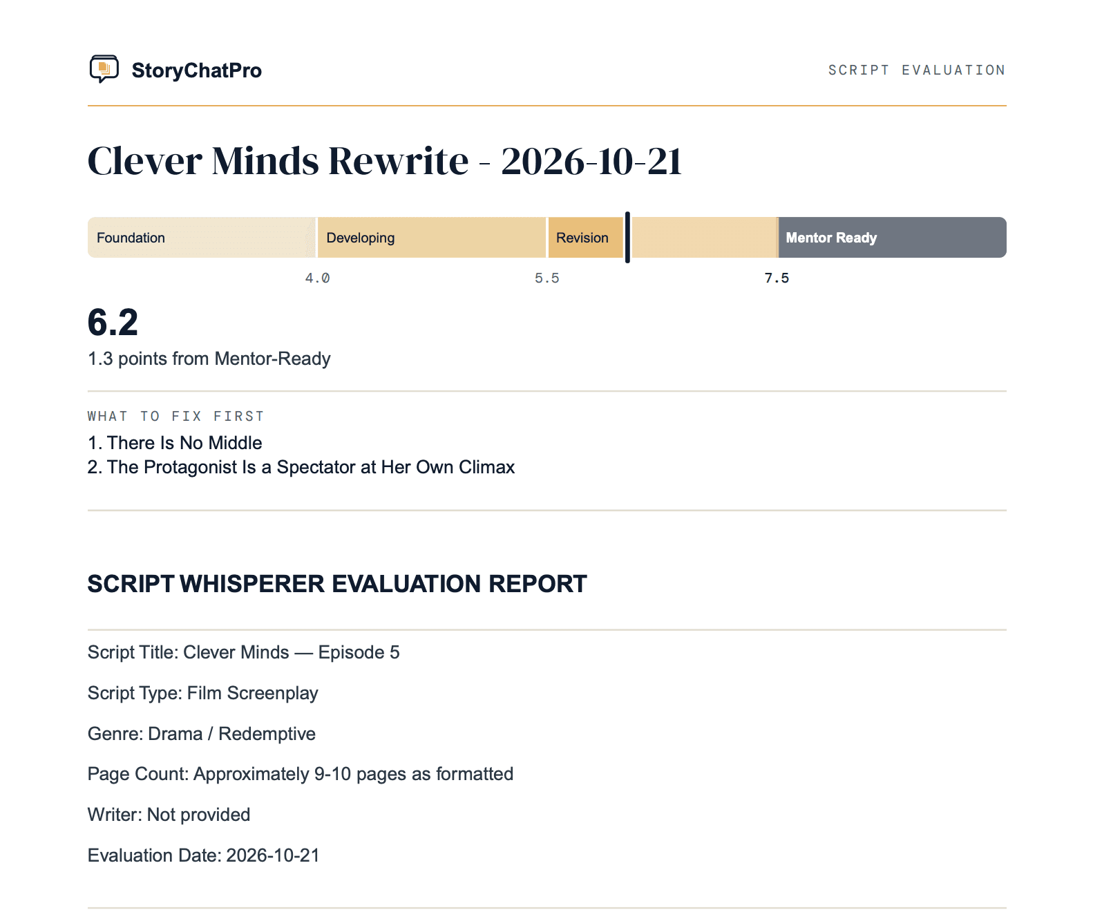 What the Score Actually Means: How StoryChatPro Evaluates Your Script
